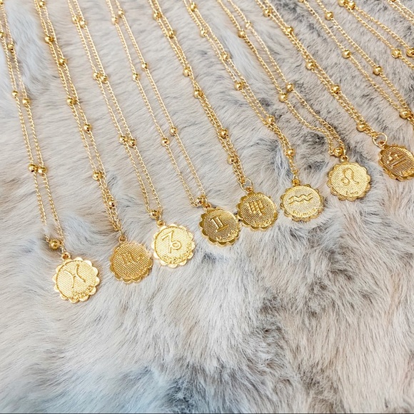 Gold Zodiac Coin w/Ball Bead Chain - Picture 9 of 16